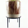 35cm Artificial Grass with Ceramic Planter & Metal Stand