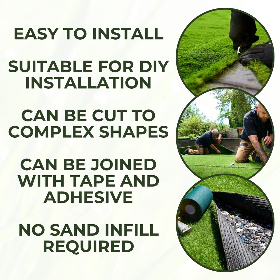 40mm Artificial Grass - 1m x 1m - Natural and Realistic Looking Fake Lawn Astro Turf | Green | 1M x 1M | 1
