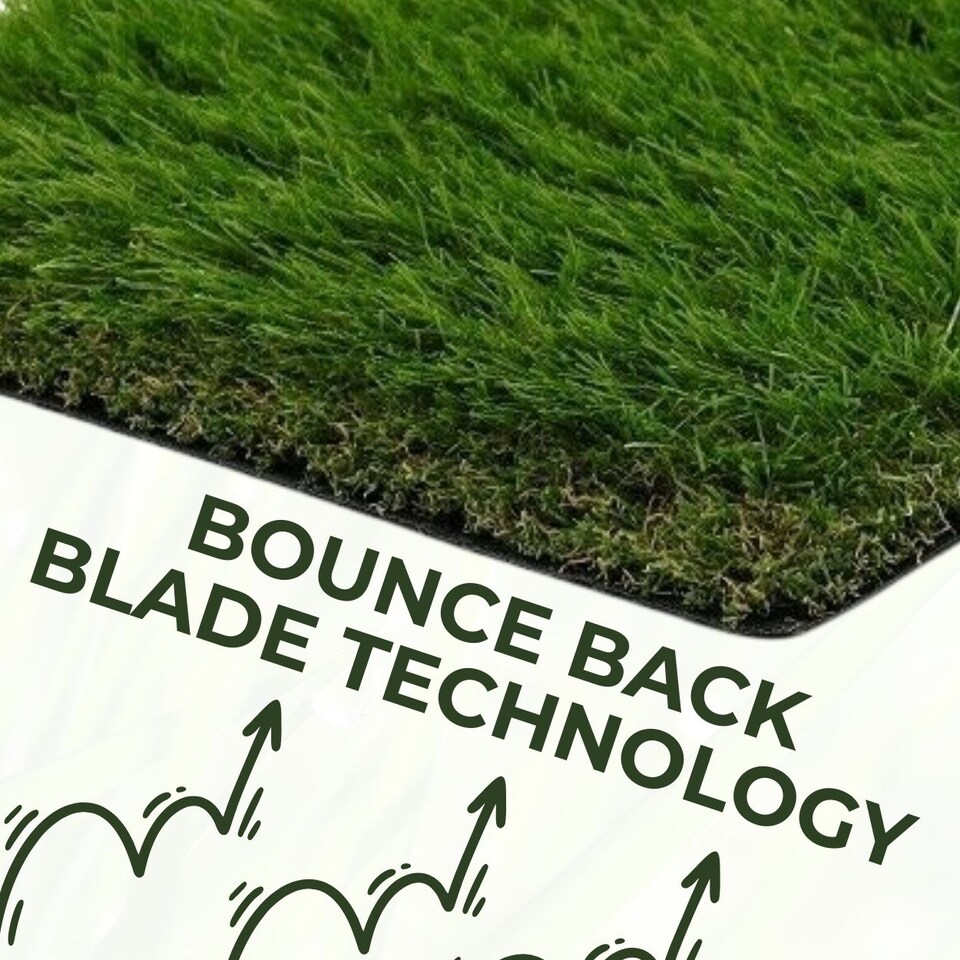 40mm Artificial Grass - 1m x 1m - Natural and Realistic Looking Fake Lawn Astro Turf | Green | 1M x 1M | 1