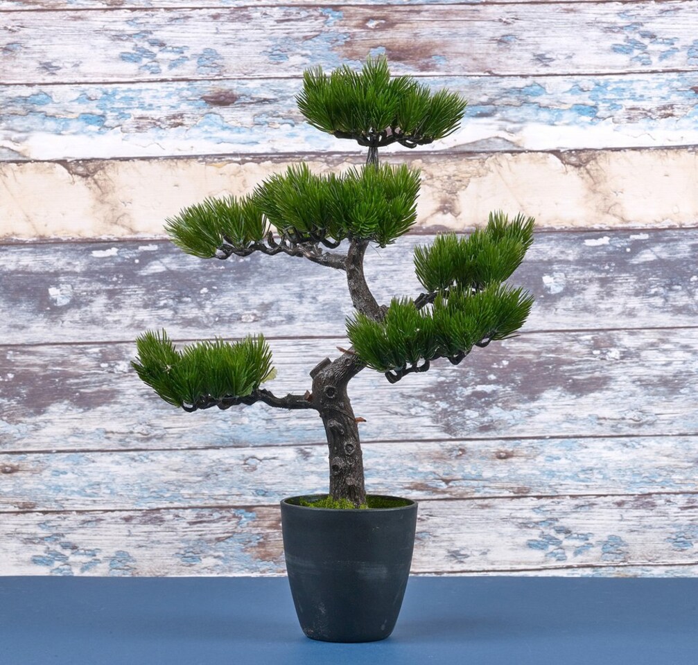 49cm-Green-Artificial-Bonsai-Tree-Plants-in-Black-Pot-Realistic-Plant-Multi-Pine-1-1 49cm Green Artificial Bonsai Tree Plants in Black Pot Realistic Plant | Multi | Pine | 1