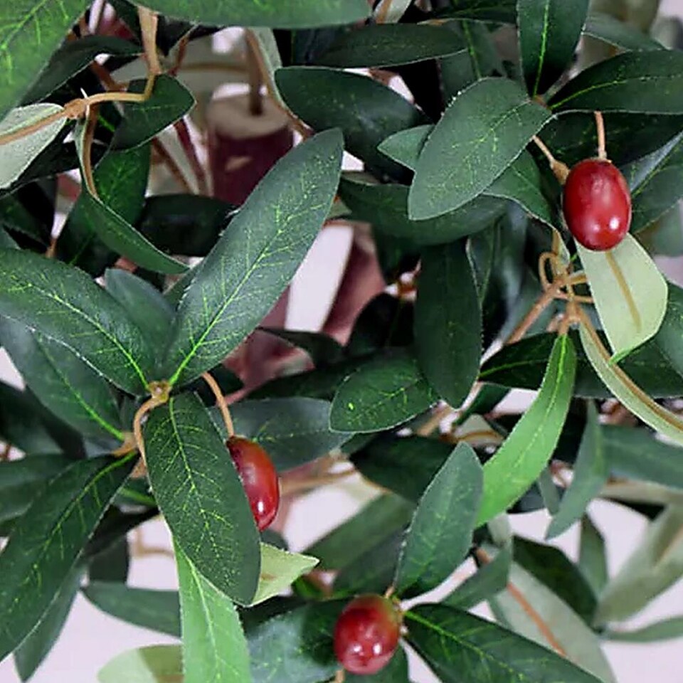 90cm Artificial Olive Bay Style Topiary Fruit Tree | Green | 3ft