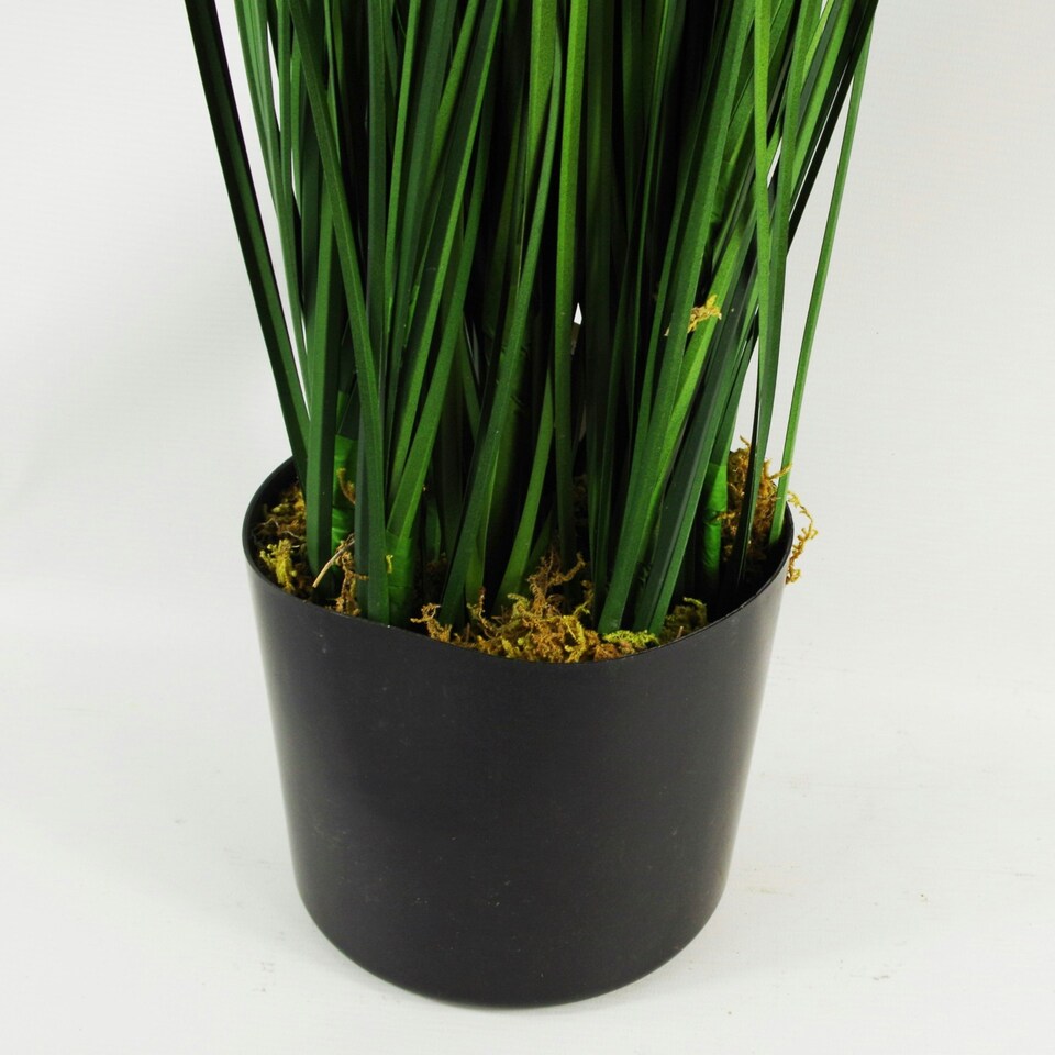 Artificial 130cm Onion Grass Plant with Silver Metal Plater