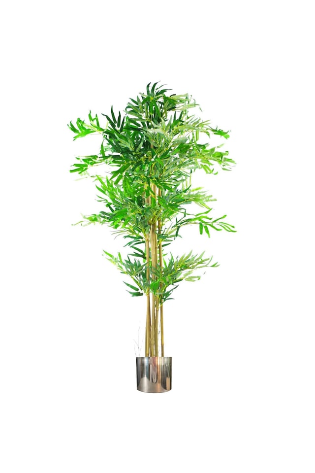 Artificial Bamboo Tree With Metal Planter Indoor Plant