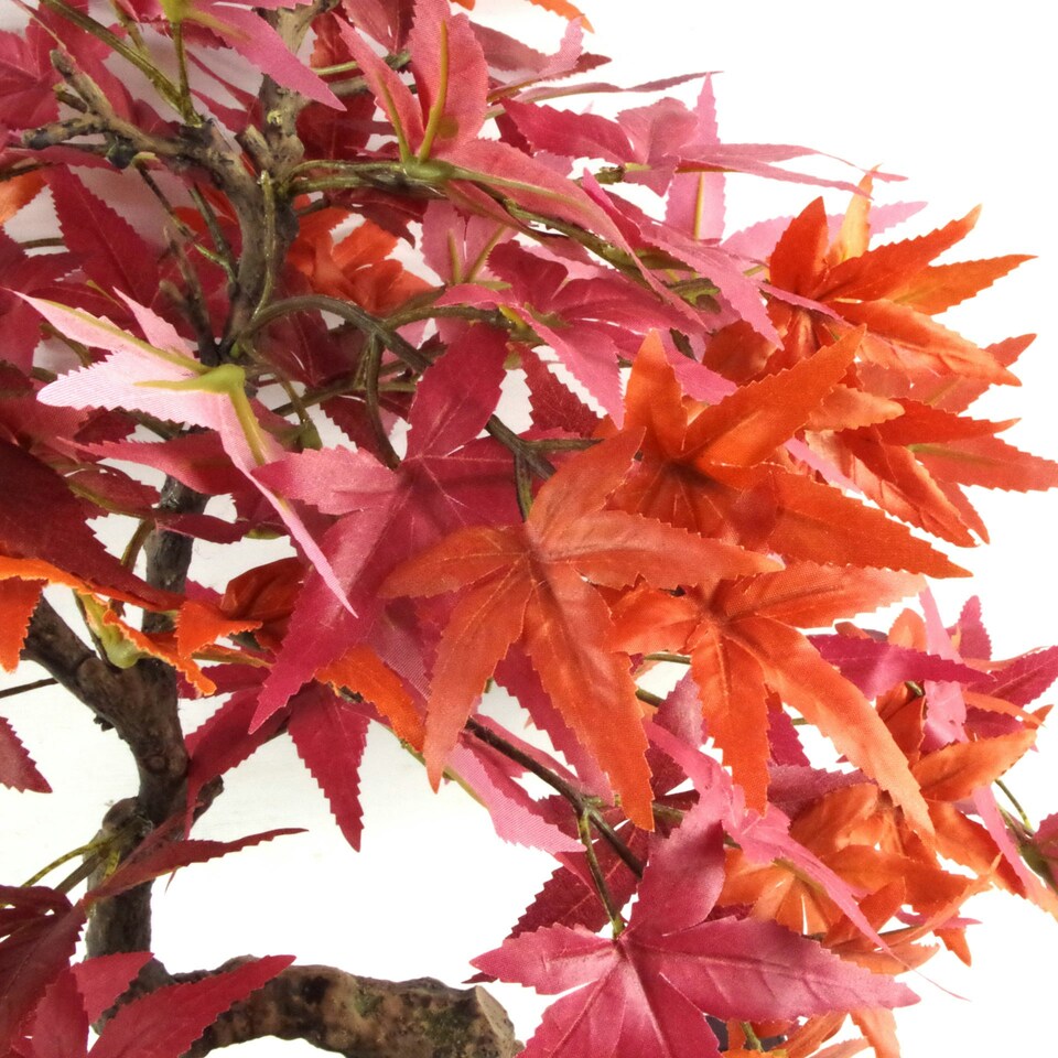 Artificial Bonsai Tree 50cm Red Acer Desktop Plants | Red | One Size