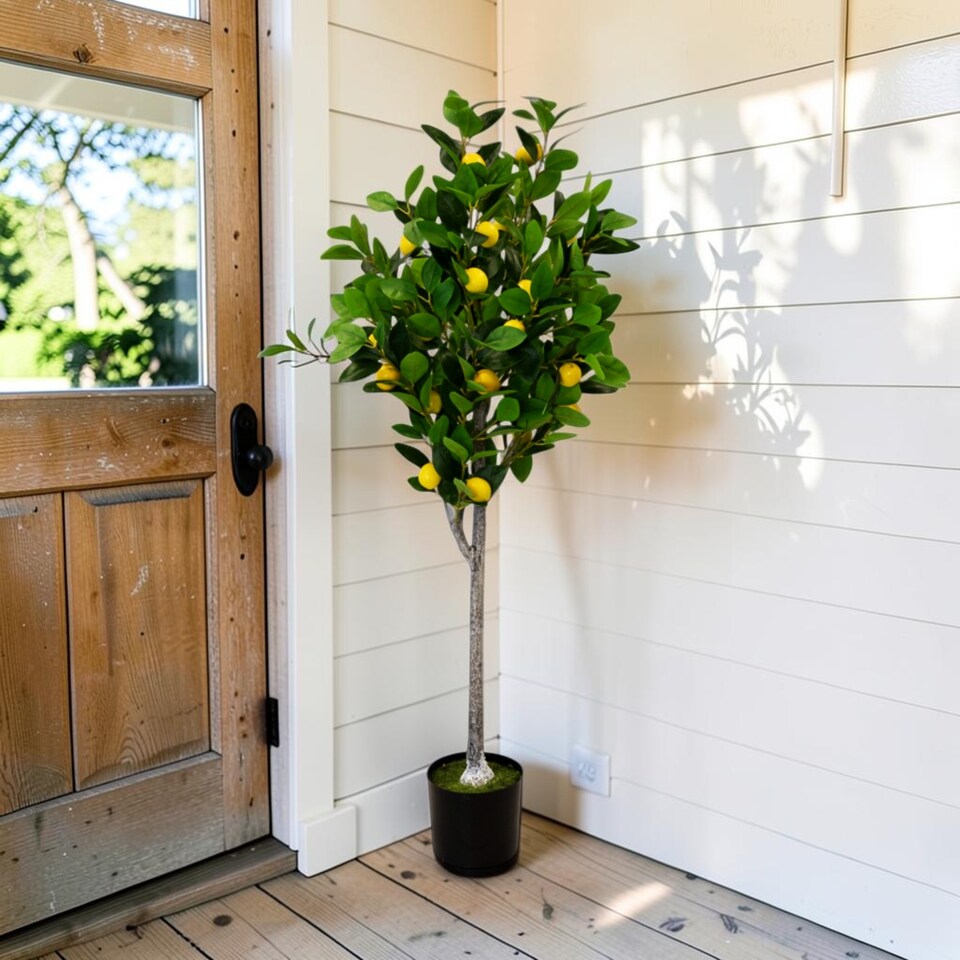 Artificial Lemon Tree Medium 120cm Potted Faux Plant