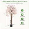COSTWAY-163CM-Tall-Artificial-Cherry-Blossom-Tree-1-Pack-White-1 COSTWAY 163CM Tall Artificial Cherry Blossom Tree 1 Pack White