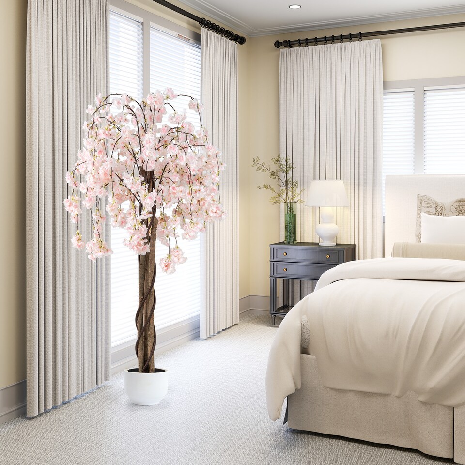 COSTWAY-163CM-Tall-Artificial-Cherry-Blossom-Tree-1-Pack-White-2 COSTWAY 163CM Tall Artificial Cherry Blossom Tree 1 Pack White