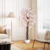 COSTWAY-163CM-Tall-Artificial-Cherry-Blossom-Tree-1-Pack-White-3 COSTWAY 163CM Tall Artificial Cherry Blossom Tree 1 Pack White