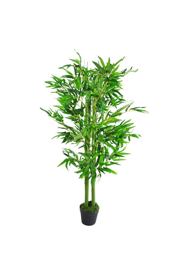Green Bamboo Artificial Tree In Black Pot 120cm