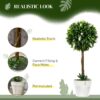 HOMCOM-Set-of-2-Potted-Artificial-Plants-Ball-Tree-with-Flowers-White-2 HOMCOM Set of 2 Potted Artificial Plants Ball Tree with Flowers, White
