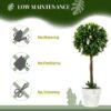 HOMCOM-Set-of-2-Potted-Artificial-Plants-Ball-Tree-with-Flowers-White-5 HOMCOM Set of 2 Potted Artificial Plants Ball Tree with Flowers, White