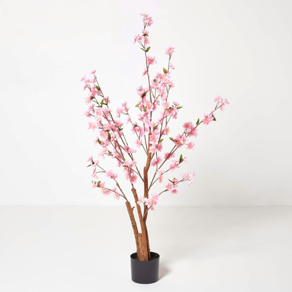 Homescapes Artificial Blossom Tree with Pink Silk Flowers, 130 cm