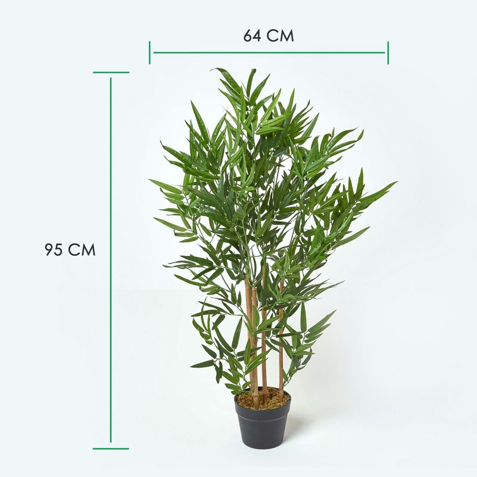 Homescapes Green 3ft Bamboo Tree Artificial Plant with Pot, 95 cm