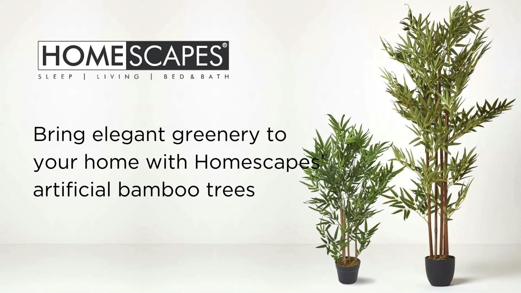 Homescapes Green 3ft Bamboo Tree Artificial Plant with Pot, 95 cm
