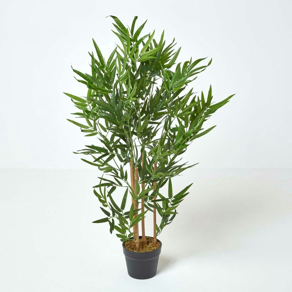 Homescapes Green 3ft Bamboo Tree Artificial Plant with Pot, 95 cm