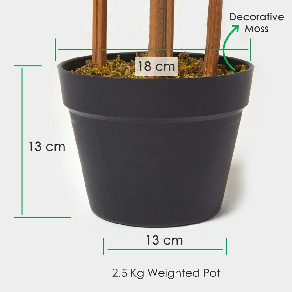 Homescapes Green 5ft Bamboo Tree Artificial Plant with Pot, 155 cm