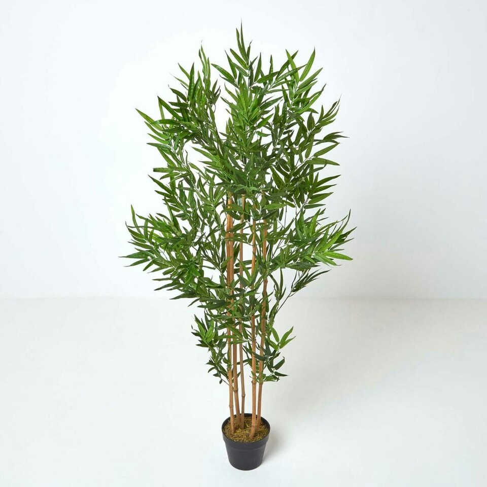 Homescapes Green 5ft Bamboo Tree Artificial Plant with Pot, 155 cm