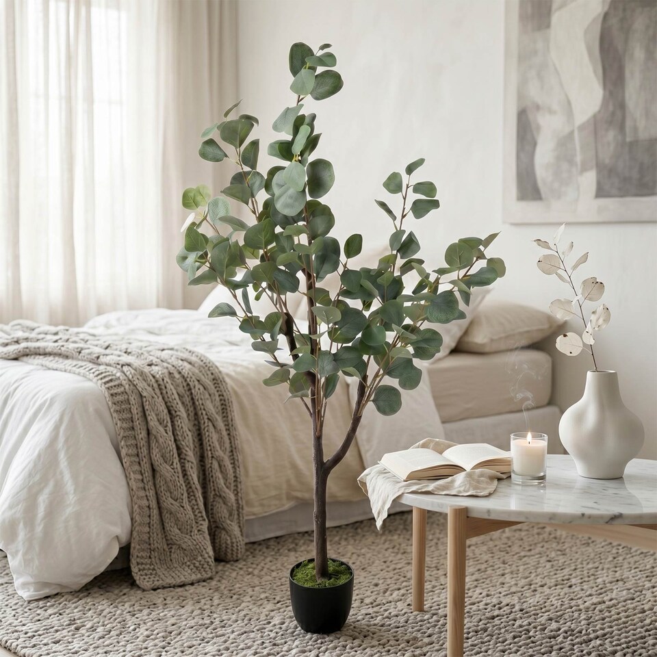Homescapes-Luxury-Artificial-Eucalyptus-Tree-100cm-2 Homescapes Luxury Artificial Eucalyptus Tree, 100cm
