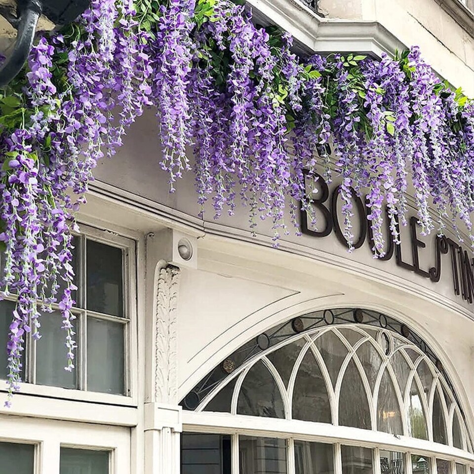 Living and Home 12pcs Artificial Purple Wisteria Hanging Vines