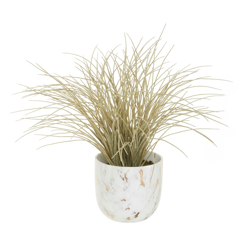 Orsina Fiori Artificial Grass Plant In Ceramic Pot, Faux Plant Decor With Natural Withered Look, Easy Maintenance