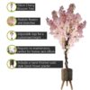 Pegdev 150cm Artificial Pink Cherry Blossom Tree with Zandi Planter