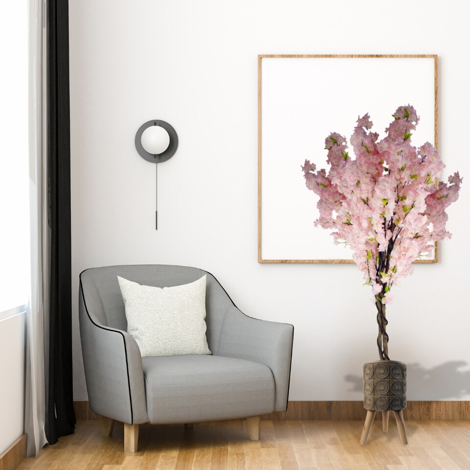 Pegdev 150cm Artificial Pink Cherry Blossom Tree with Zandi Planter