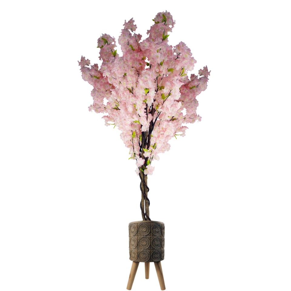 Pegdev 150cm Artificial Pink Cherry Blossom Tree with Zandi Planter