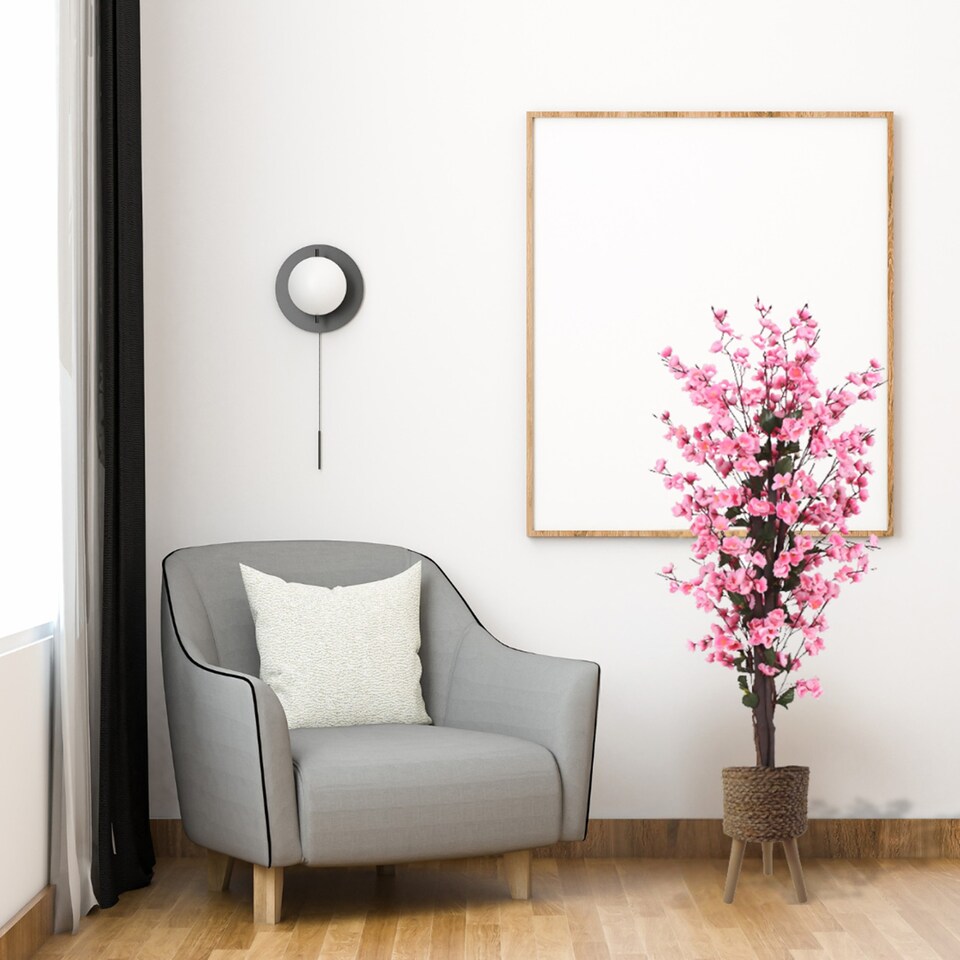 Pegdev-PDL-120cm-Artificial-Pink-Blossom-Tree-with-Woven-Effect-Composite-Planter-for-Indoor-Sheltered-Outdoor-Use-2 Pegdev PDL 120cm Artificial Pink Blossom Tree with Woven Effect Composite Planter for Indoor & Sheltered Outdoor Use