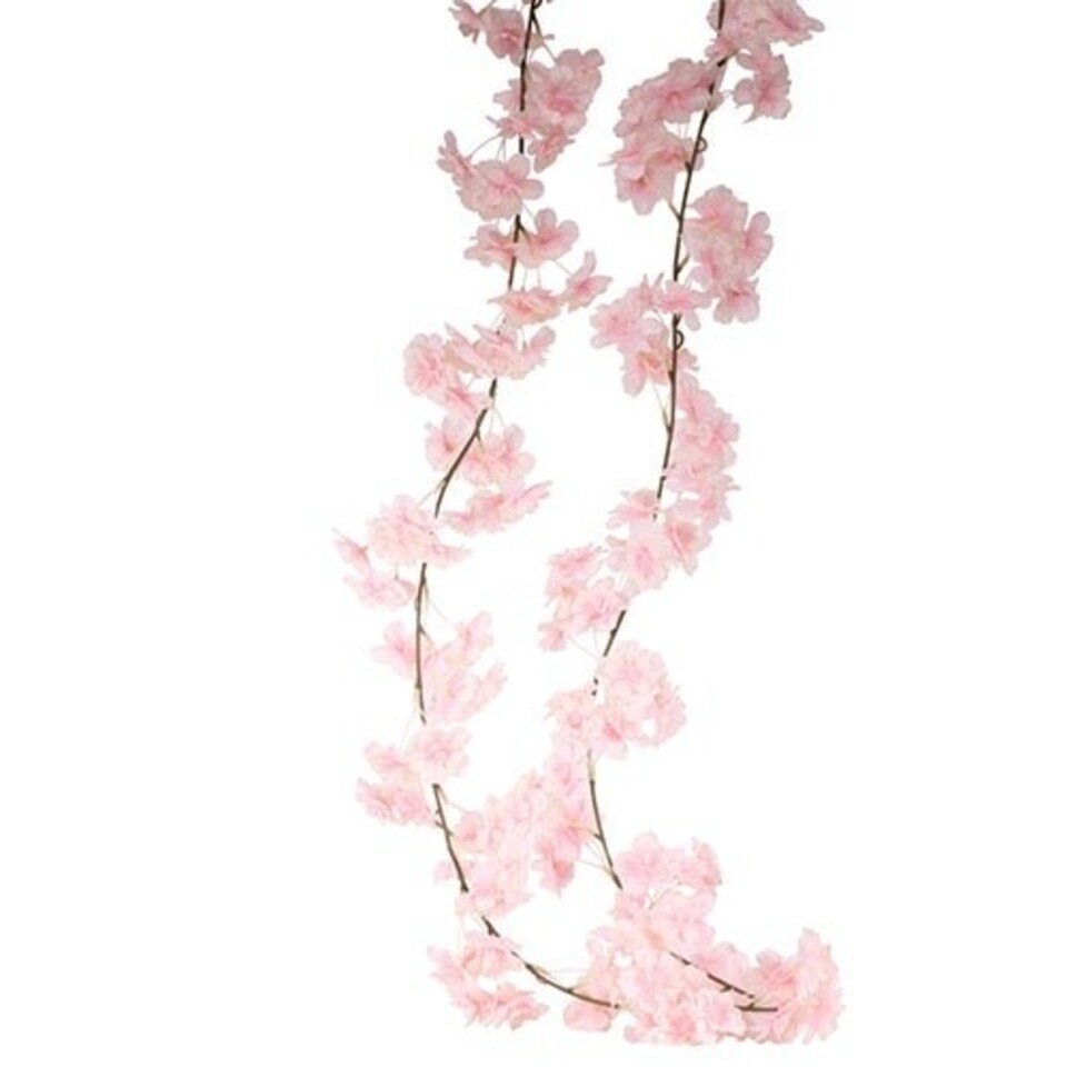 Pink Blossom Artificial Silk Flowers Garland 210cm