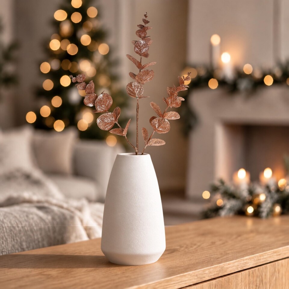 Rose-Gold-Glitter-Artificial-Eucalyptus-Christmas-Tree-Picks-55cm-Pack-of-12-1 Rose Gold Glitter Artificial Eucalyptus Christmas Tree Picks 55cm Pack of 12