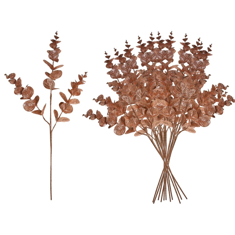 Rose-Gold-Glitter-Artificial-Eucalyptus-Christmas-Tree-Picks-55cm-Pack-of-12 Buy Rose Glitter Artificial Eucalyptus 55cm Gold Set of 12