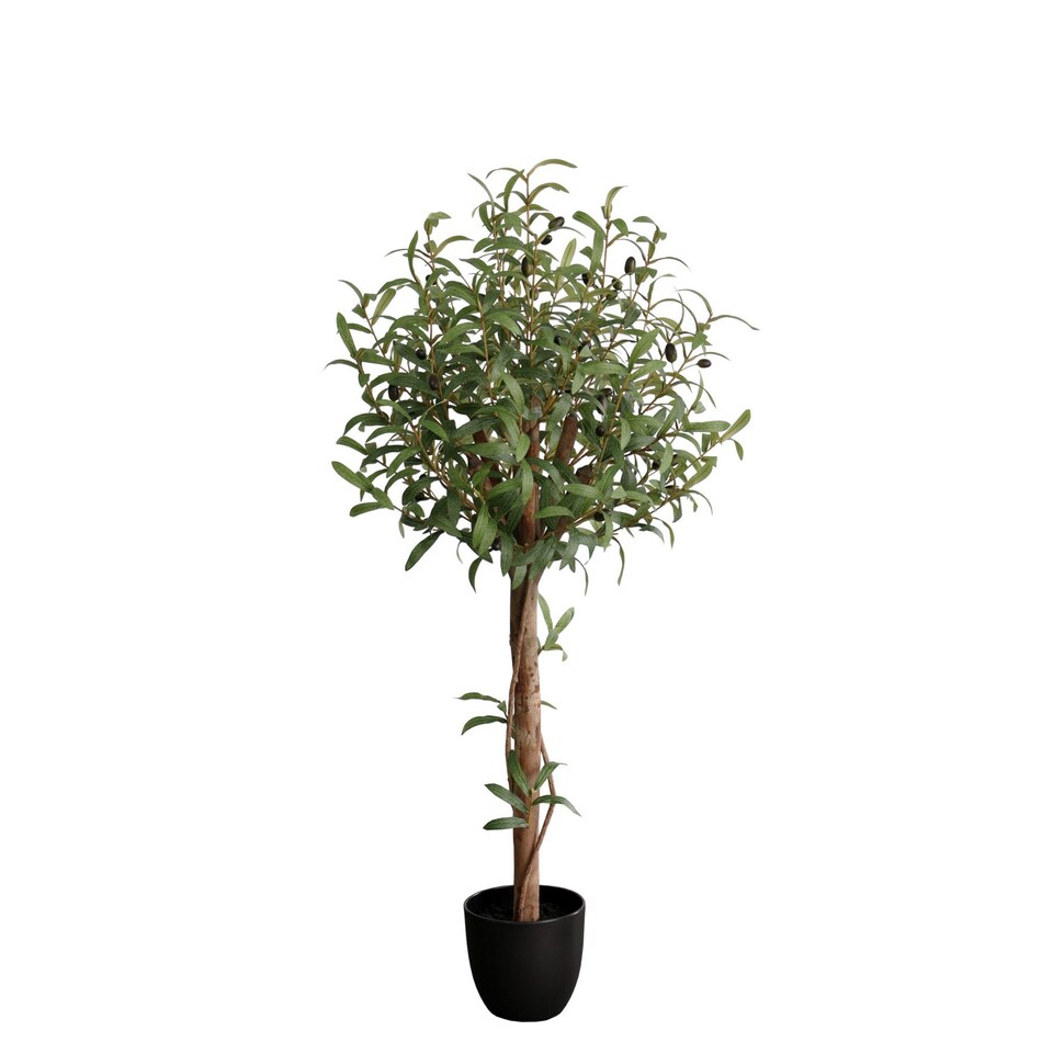 True Products Artificial Olive Topiary Tree Natural Wood Trunk 122cm