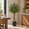 Buy Artificial Olive Topiary Tree Natural Wood Trunk 122cm