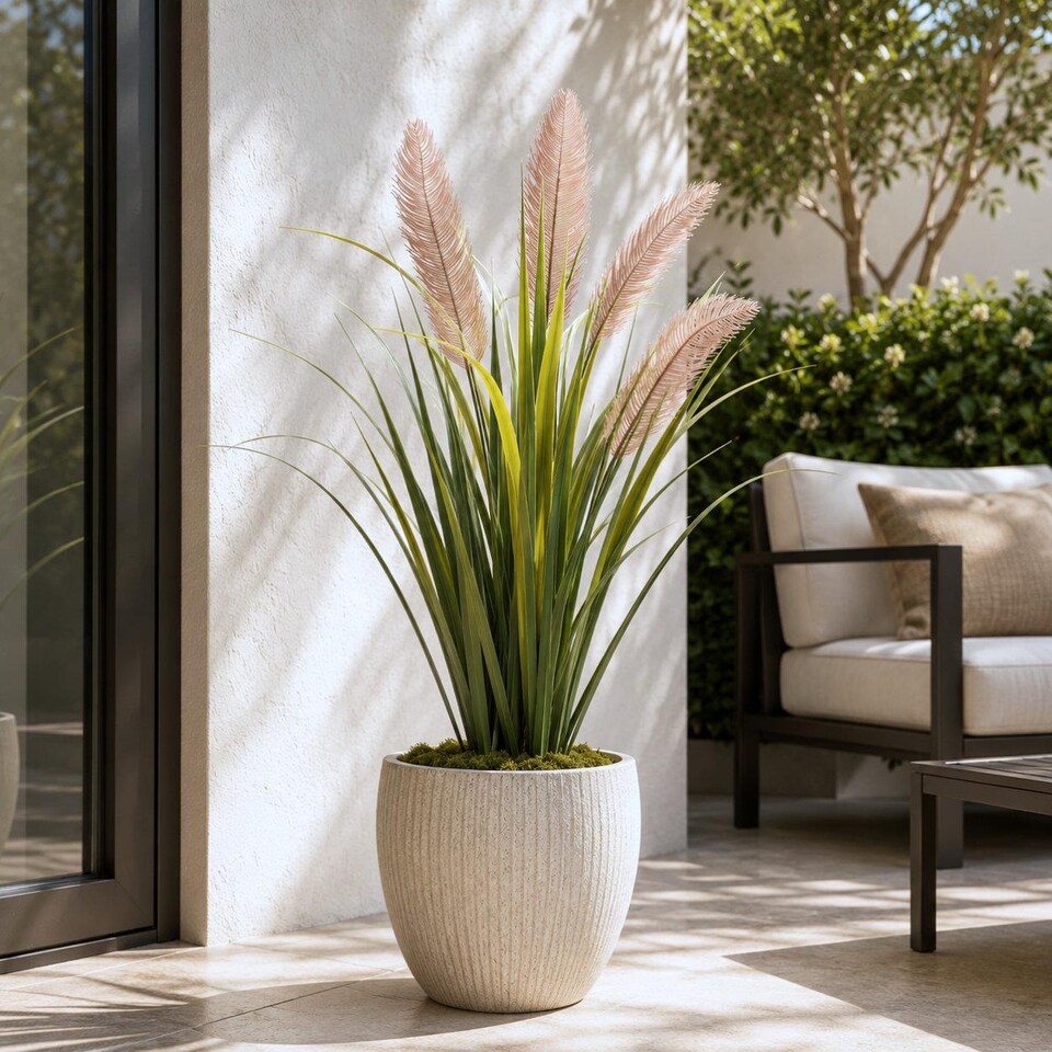 True Products Artificial Pampas Grass Plant UV Protected - 90cm