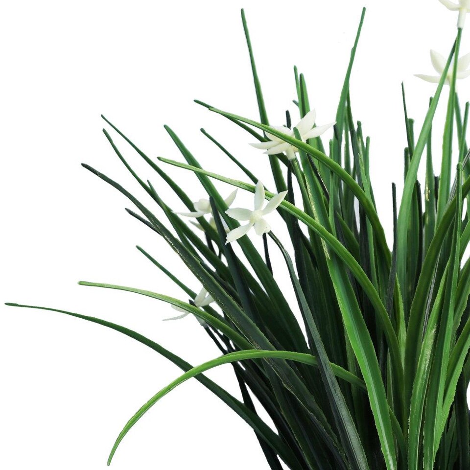True Products Artificial White Flowering Grass Branch 38cm