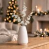 White Glitter Artificial Eucalyptus Christmas Tree Picks 55cm Pack of 18