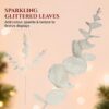 White Glitter Artificial Eucalyptus Christmas Tree Picks 55cm Pack of 18